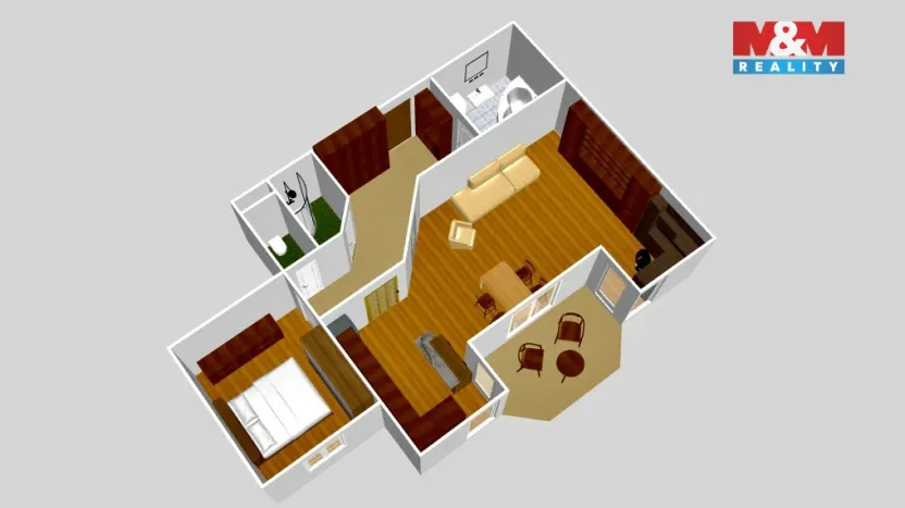 Pronájem bytu 2+kk, Brno, Poslušného, 65 m2