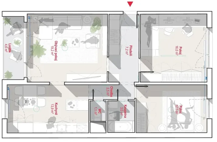Pronájem bytu 3+1, Liberec, Dobiášova, 75 m2