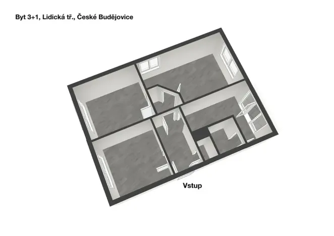 Prodej bytu 3+1, České Budějovice, Lidická tř., 72 m2