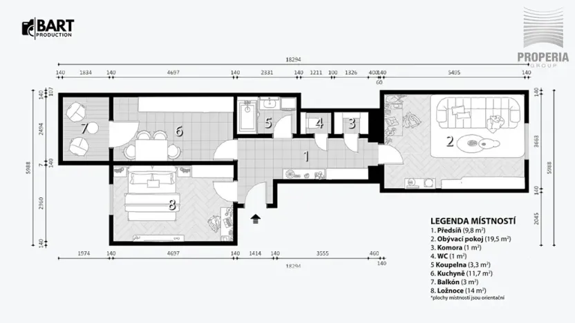 Prodej bytu 2+1, Brno, Zborovská, 65 m2