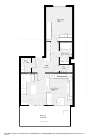 Pronájem bytu 2+kk, Libčice nad Vltavou, Ke Studánkám, 54 m2
