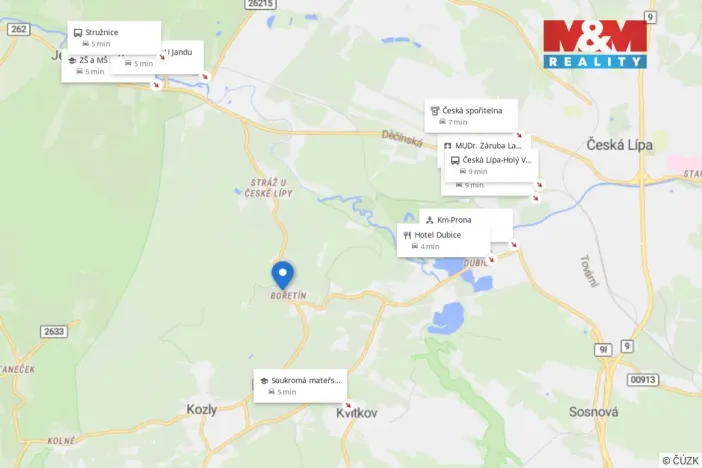 Prodej zahrady, Stružnice - Bořetín, 725 m2