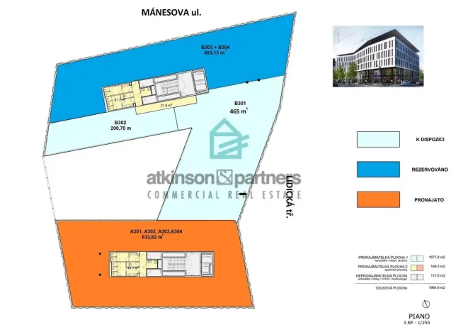 Pronájem kanceláře, České Budějovice - České Budějovice 7, Lidická tř., 3300 m2