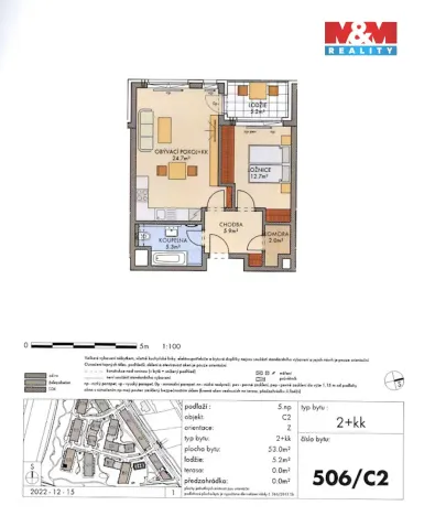 Pronájem bytu 2+kk, Praha, Stočesova, 53 m2