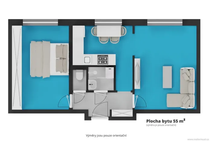 Pronájem bytu 2+kk, Praha - Záběhlice, Malovická, 55 m2