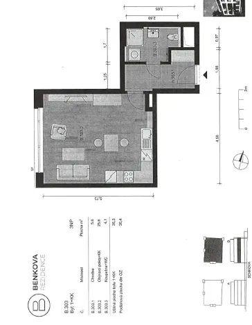 Prodej bytu 1+kk, Praha - Chodov, Benkova, 37 m2
