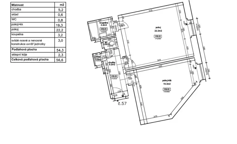 Pronájem bytu 2+kk, Praha - Michle, U plynárny, 54 m2