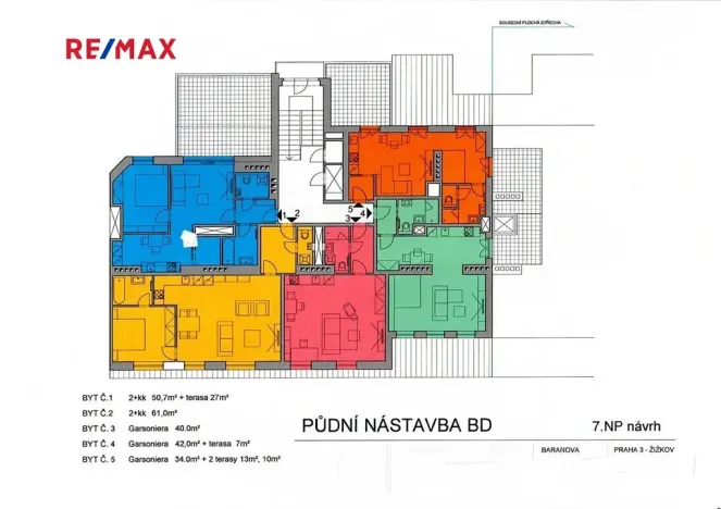 Prodej půdního prostoru, Praha - Žižkov, Baranova, 117 m2