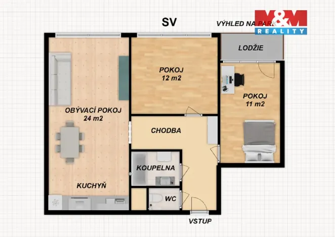Pronájem bytu 3+kk, Praha - Modřany, Hasova, 65 m2