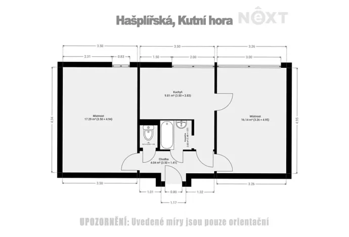 Prodej bytu 2+1, Kutná Hora, Hašplířská, 56 m2