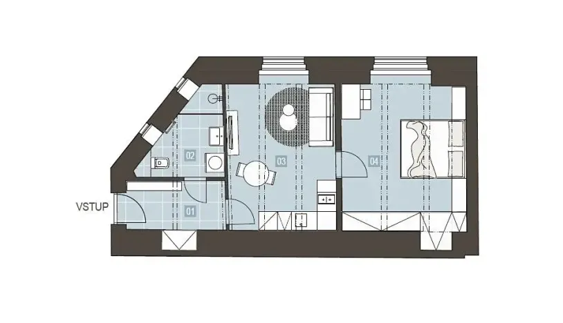Prodej bytu 2+kk, Praha - Žižkov, Jeseniova, 49 m2