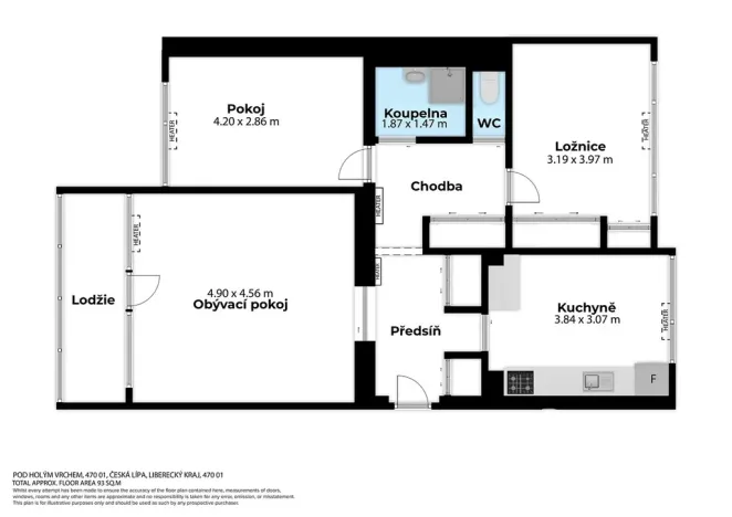 Prodej bytu 3+1, Česká Lípa, Pod Holým vrchem, 73 m2