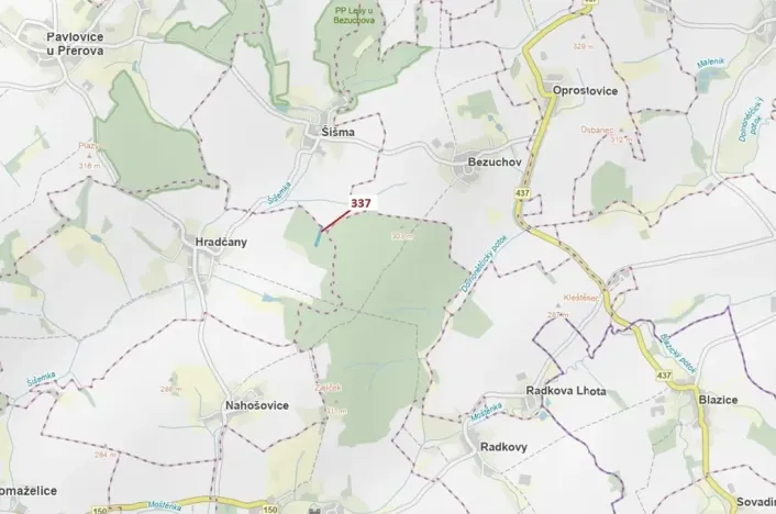 Dražba lesa, Hradčany-Kobeřice, 5963 m2