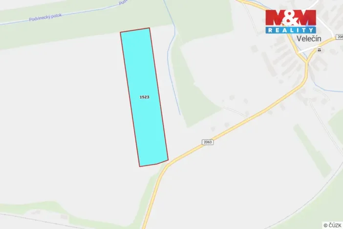 Prodej pole, Velečín, 17403 m2