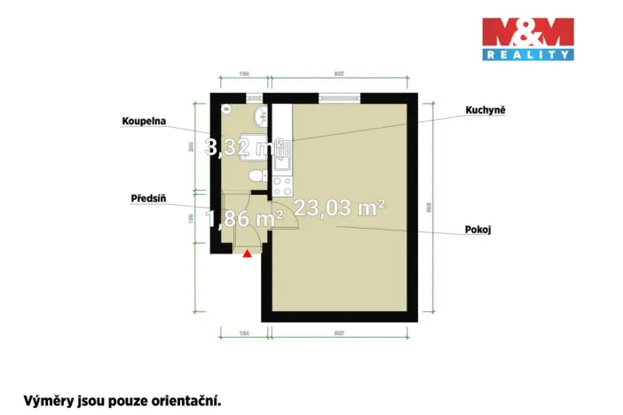 Pronájem bytu 1+kk, Plzeň - Doubravka, Masarykova, 28 m2