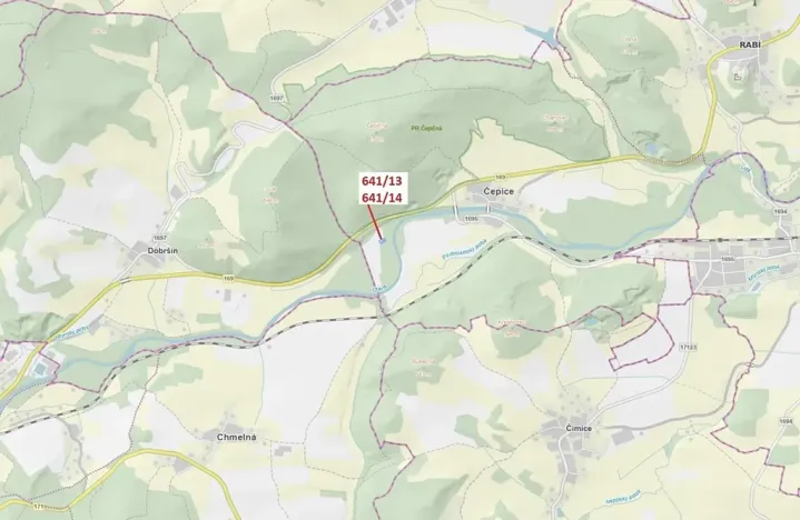 Dražba lesa, Rabí, 1958 m2