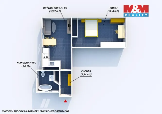 Pronájem bytu 1+1, Plzeň - Východní Předměstí, 44 m2