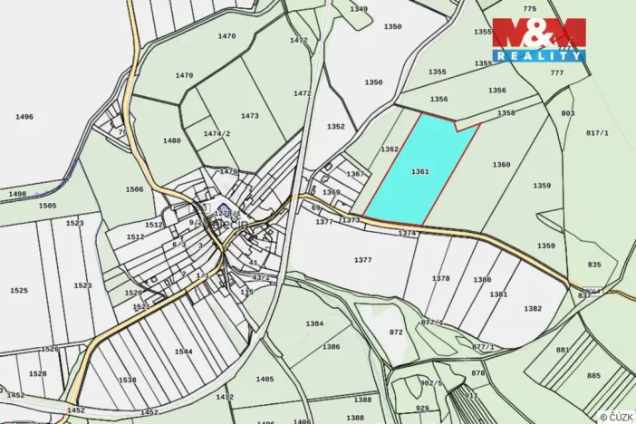 Prodej pole, Velečín, 33271 m2