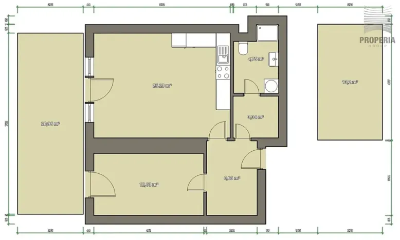 Prodej bytu 2+kk, Brno, Přadlácká, 51 m2