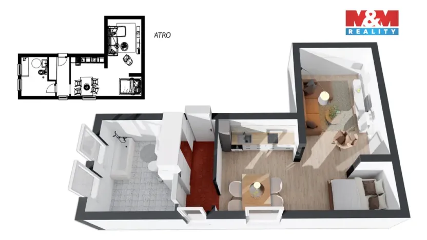 Pronájem bytu 1+kk, Kostelec nad Orlicí, Mánesova, 38 m2