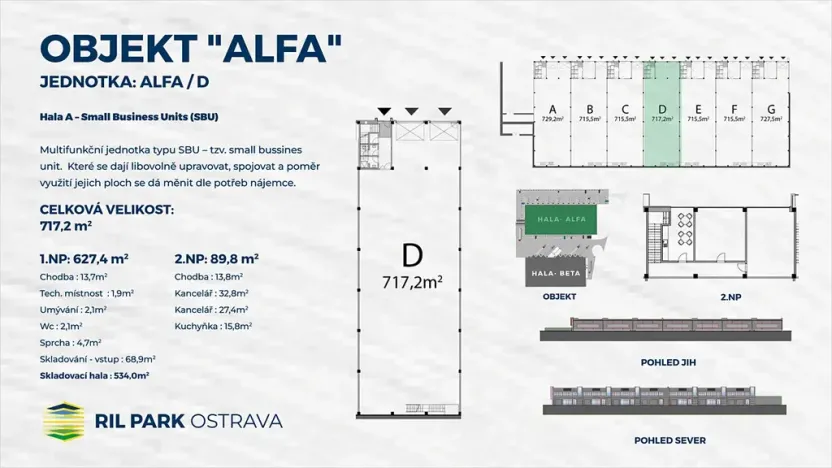 Pronájem skladu, Ostrava, Kotalova, 8855 m2