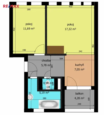 Prodej bytu 2+1, Poděbrady, Dr. Beneše, 68 m2