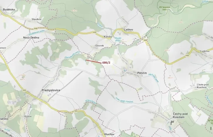 Dražba lesa, Přemyslovice, 1381 m2