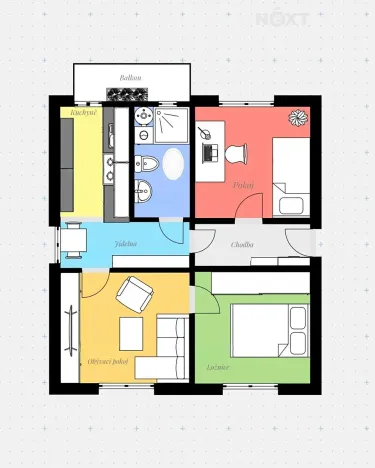 Prodej bytu 3+1, Dubné, 65 m2