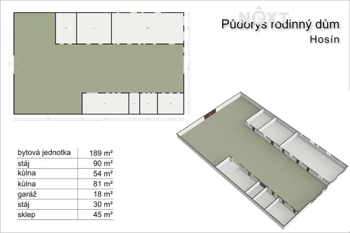 Prodej rodinného domu, Hosín, 120 m2