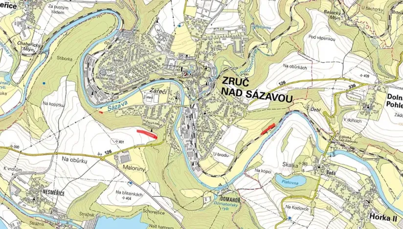 Prodej pole, Zruč nad Sázavou, 7254 m2