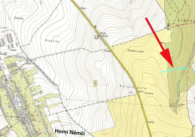Prodej lesa, Horní Němčí, 4589 m2