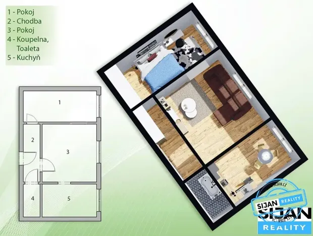 Prodej bytu 2+1, Přerov, Boženy Němcové, 44 m2