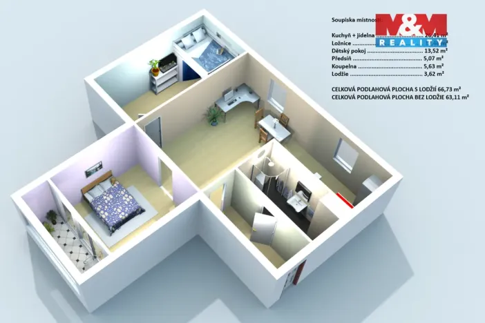 Prodej bytu 3+kk, Kolín - Kolín II, Benešova, 64 m2