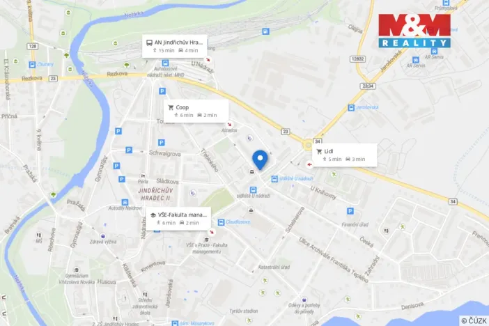 Pronájem bytu 2+kk, Jindřichův Hradec - Jindřichův Hradec II, sídliště U Nádraží, 56 m2