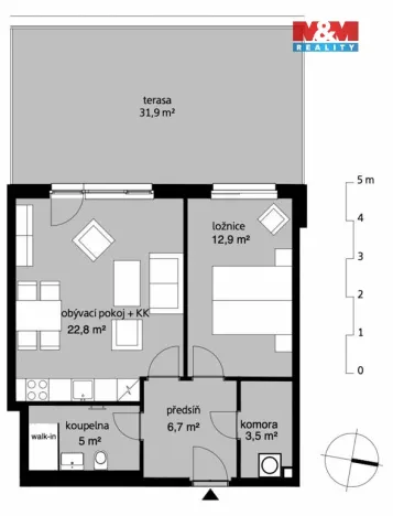 Prodej bytu 2+kk, Praha, Sedlářova, 53 m2