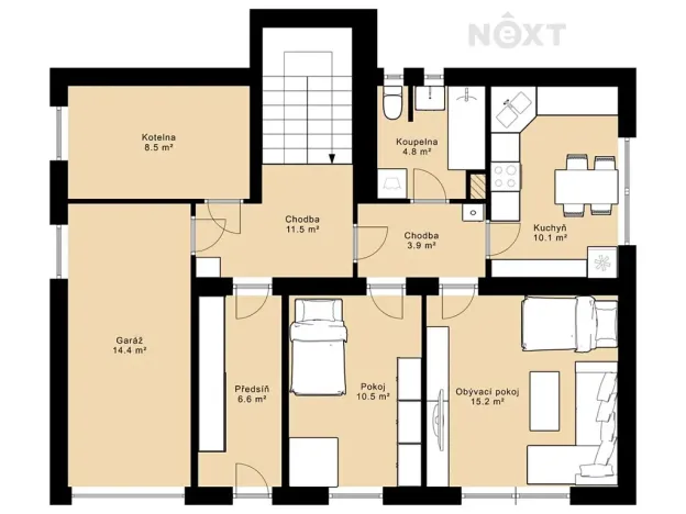 Prodej bytu 2+1, Husinec, Žižkova, 44 m2