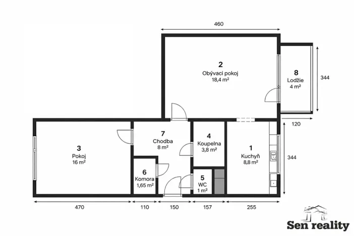 Prodej bytu 2+1, Pardubice, Luďka Matury, 62 m2
