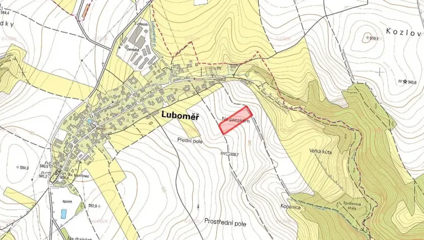 Prodej pole, Luboměř, 5936 m2