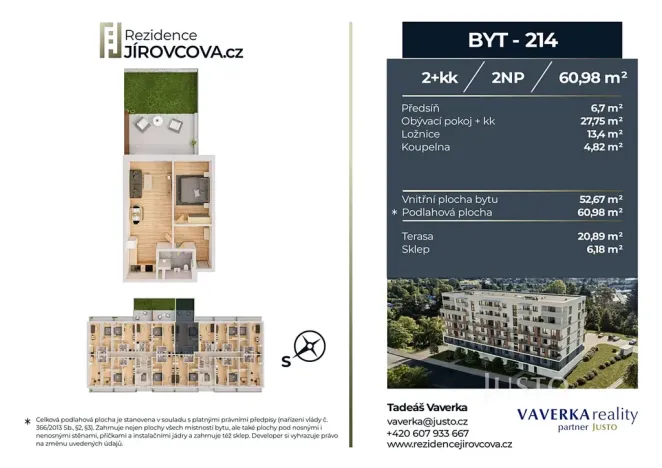 Prodej bytu 2+kk, České Budějovice, Jírovcova, 60 m2