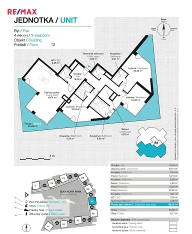 Pronájem bytu 4+kk, Praha - Žižkov, Ke kapslovně, 156 m2