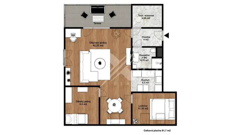 Prodej bytu 3+kk, Praha - Zbraslav, K Radotínu, 83 m2