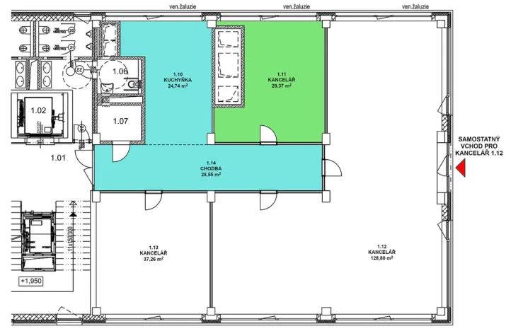 Pronájem kanceláře, Liberec - Liberec II-Nové Město, Chrastavská, 23 m2
