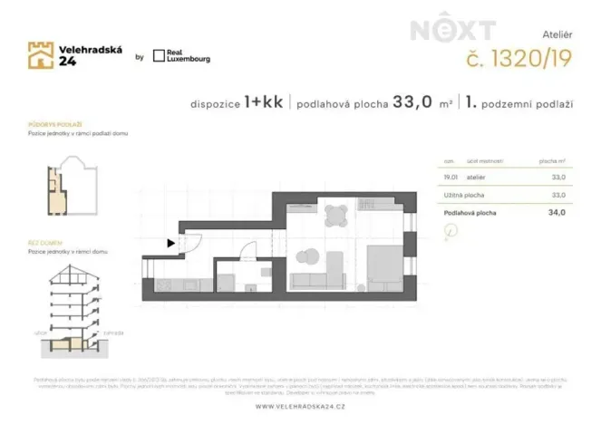 Prodej obchodního prostoru, Praha - Vinohrady, Velehradská, 33 m2