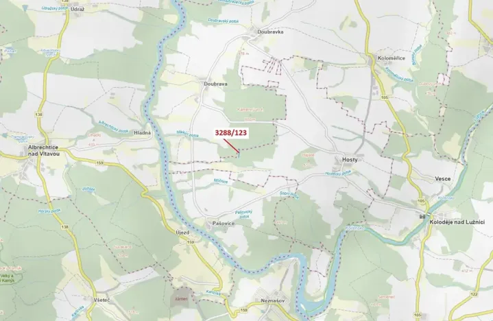 Dražba lesa, Hosty, 1707 m2