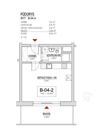 Pronájem bytu 1+kk, Brno - Líšeň, Horníkova, 30 m2