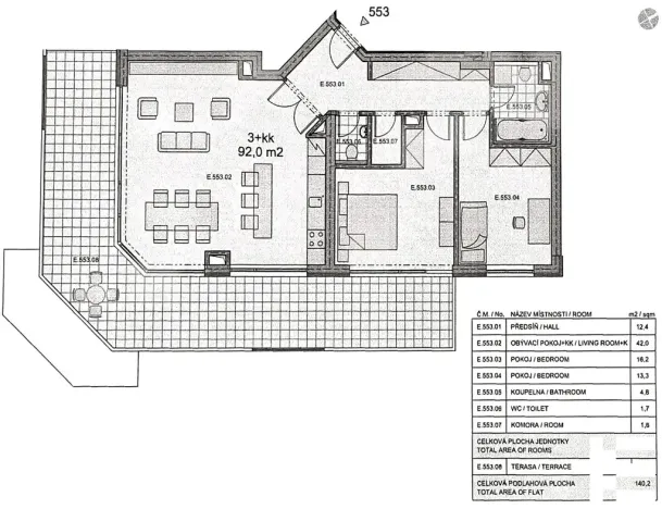 Pronájem bytu 3+kk, Praha - Hloubětín, Nademlejnská, 92 m2