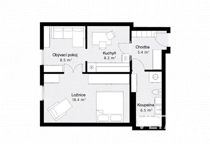 Prodej bytu 2+kk, Kralupy nad Vltavou, 9. května, 47 m2