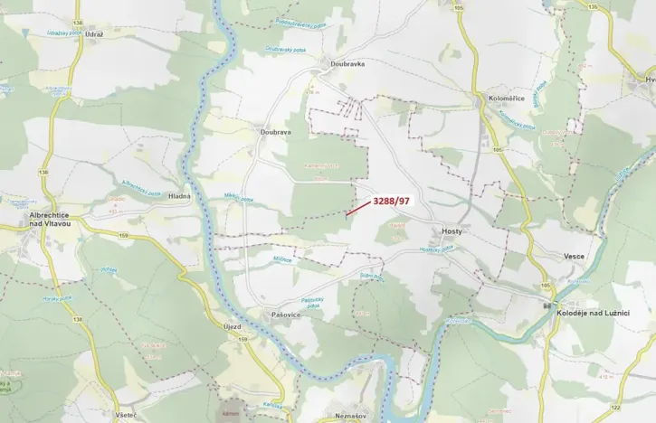 Dražba lesa, Hosty, 1729 m2