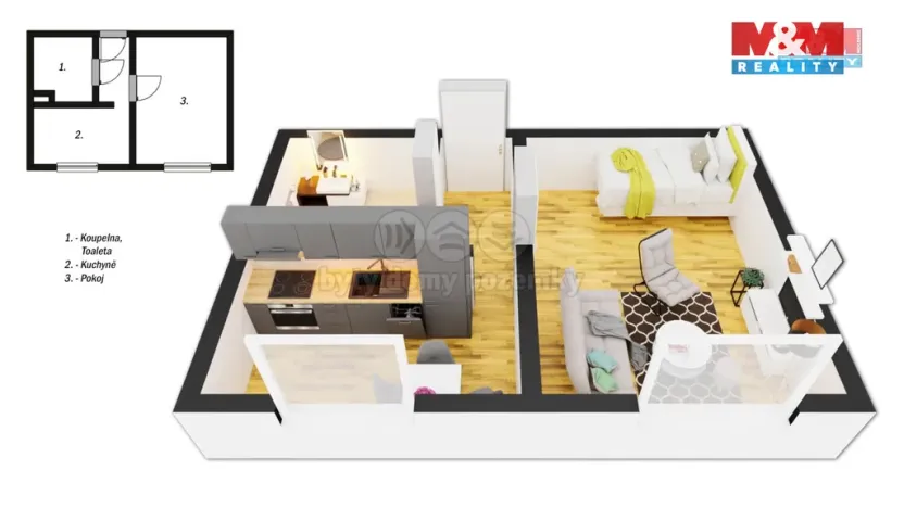 Pronájem bytu 1+1, Rychnov nad Kněžnou, Mírová, 35 m2