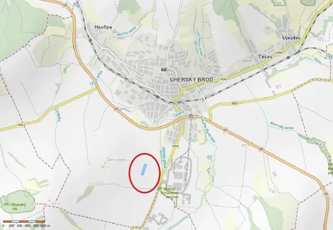 Prodej pole, Uherský Brod, 18574 m2